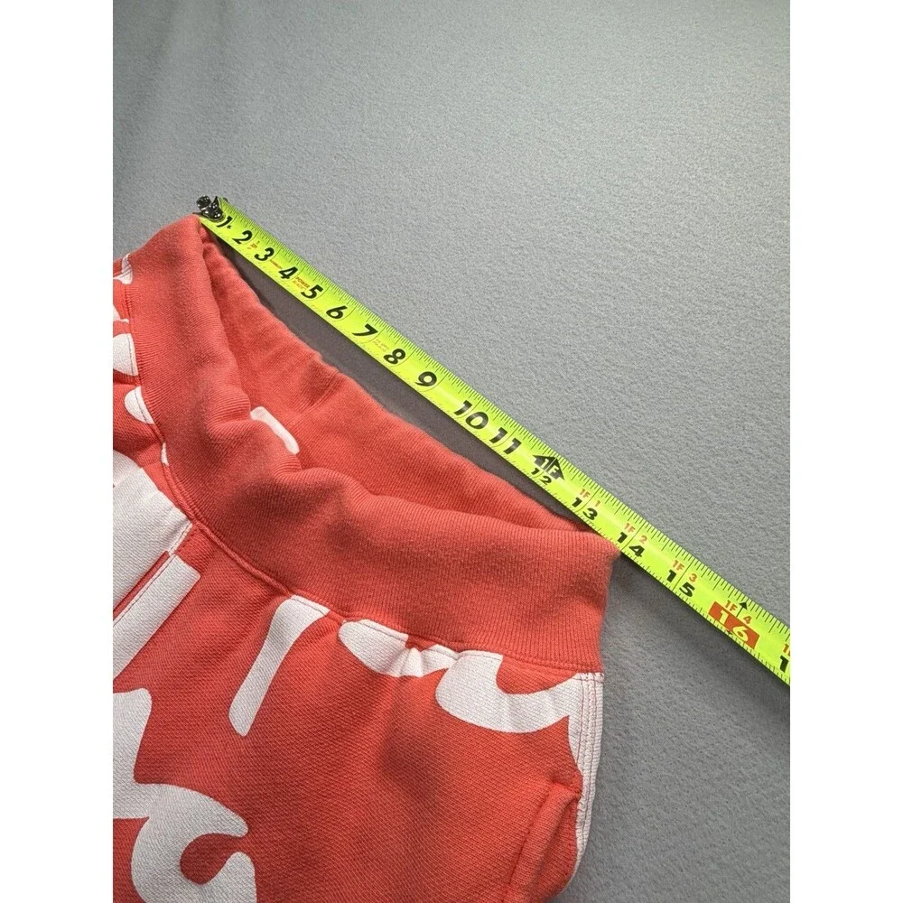 Champion Reverse Weave Giant Script Jogger Pants Orange White Size M